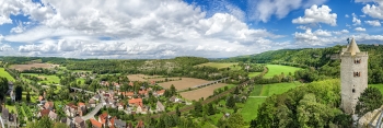 Blick von Burg Saaleck nach Bad Kösen