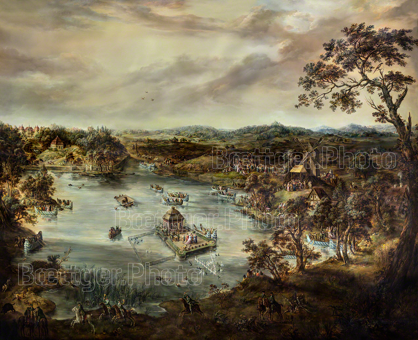 Wasserjagd auf dem Schloßteich